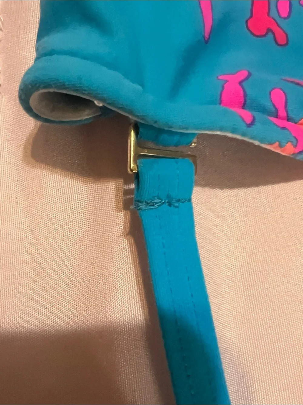 Lilly Pulitzer Teslee One Piece Swimsuit Turquoise Oasis Sz 14